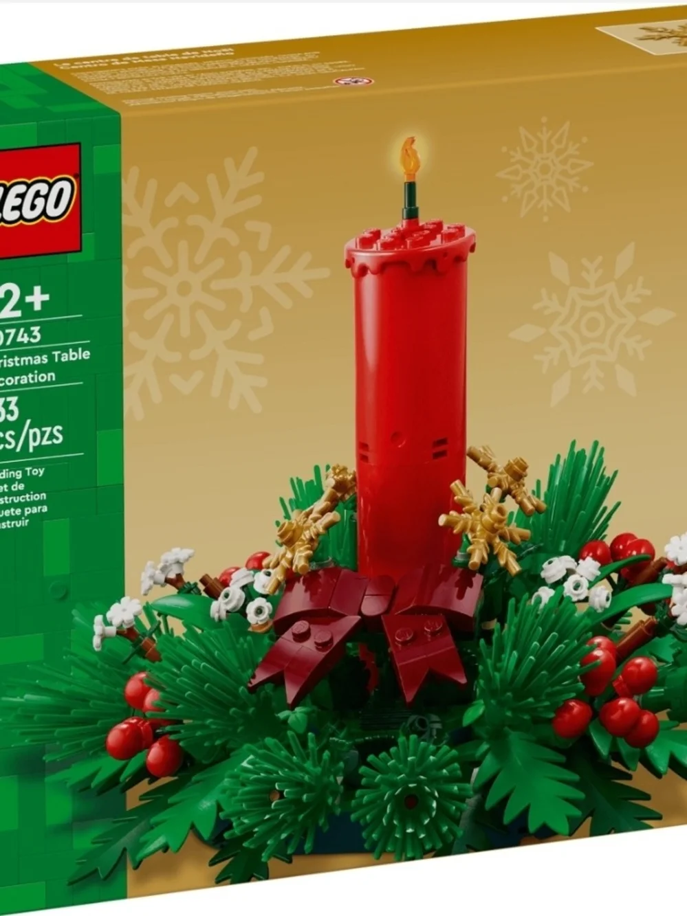 Lego Red Candle Holiday Wreath Centerpiece